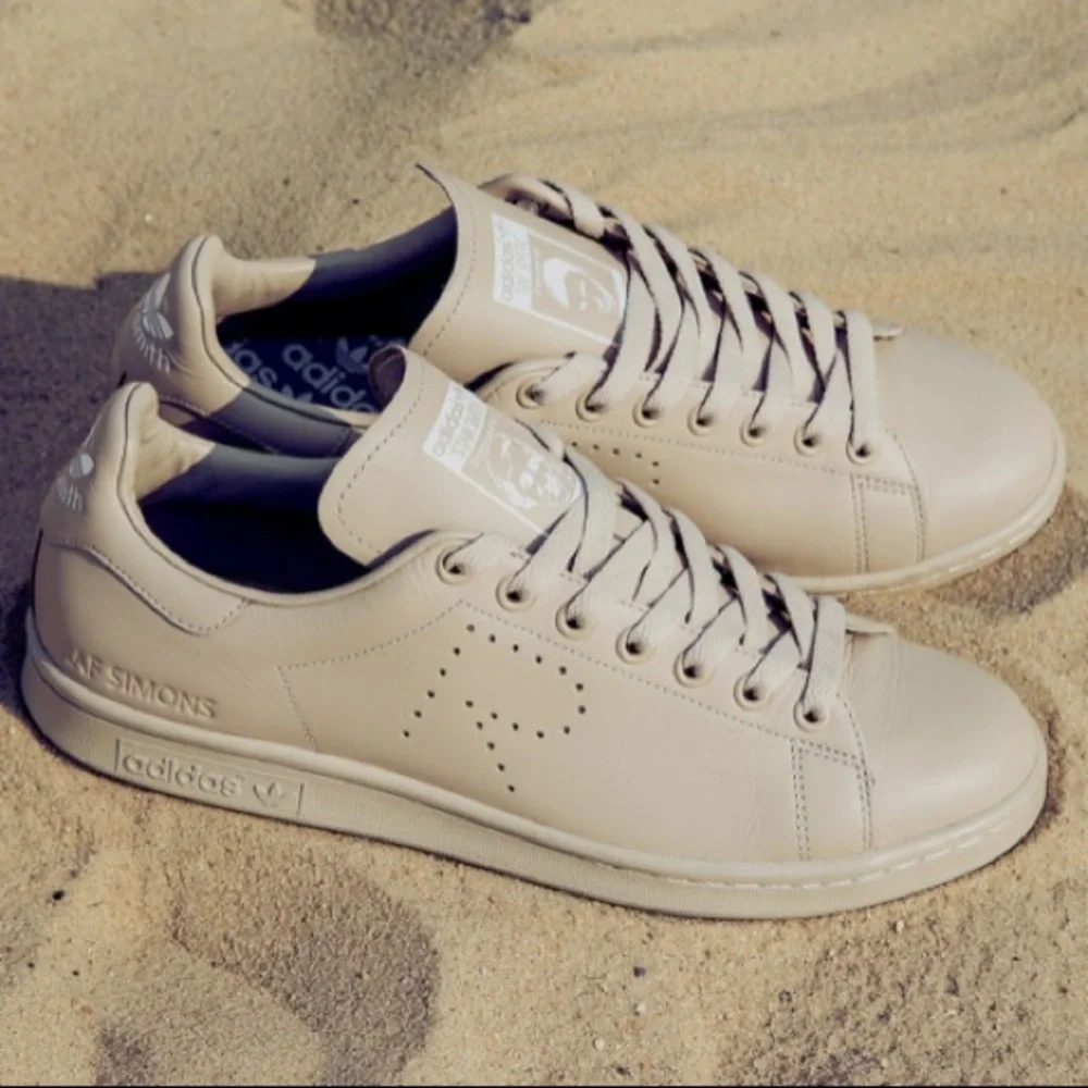 ADIDAS by RAF SIMONS Sz 6.5 tan leather Stan Smith